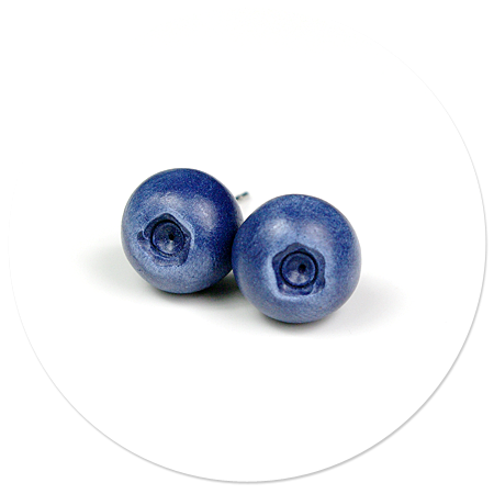 plug-in earrings blueberries