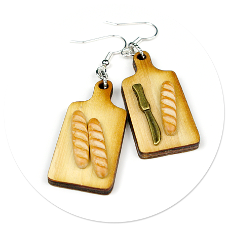 earrings with baguettes