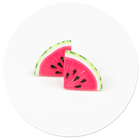 plug-in earrings watermelons
