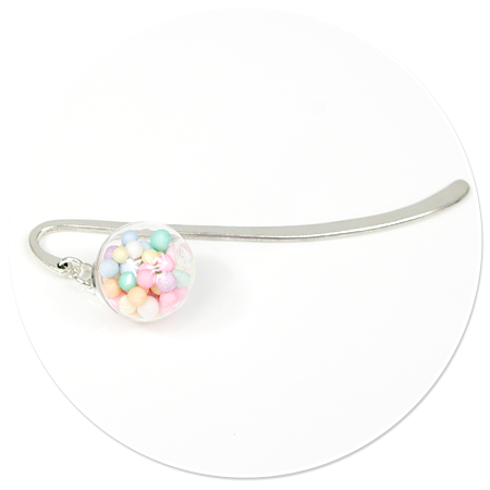 bookmark glass ball with sweets