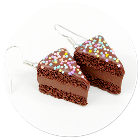 earrings chocolate cake with sprinkles