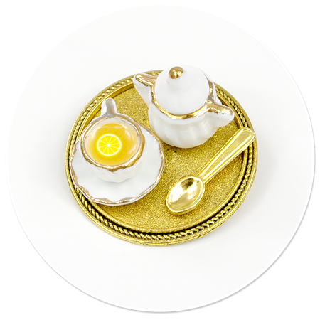 brooch with cup of tea
