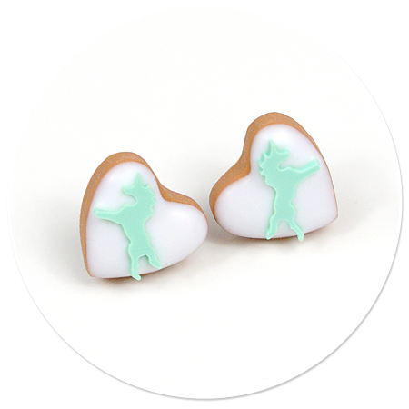 plug-in earrings cookies with unicorn no. 4