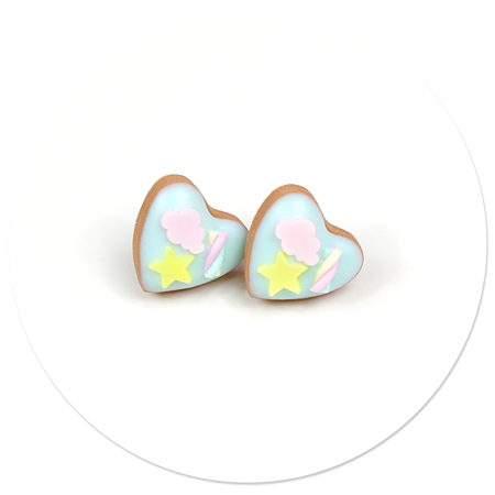 plug-in earrings pastels cookies