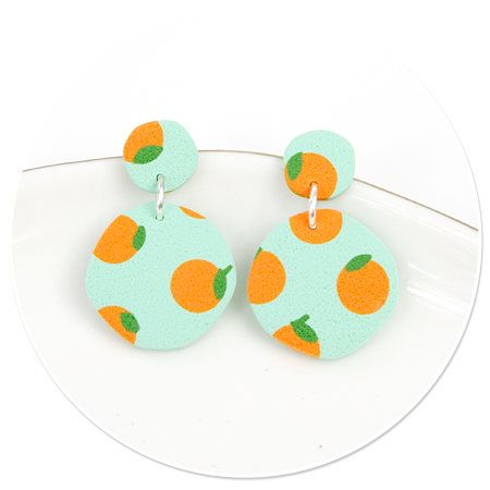 plug-in earrings oranges no. 2