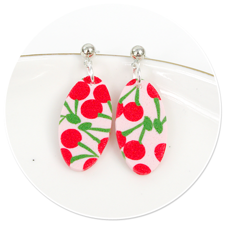 plug-in earrings cherries no. 4