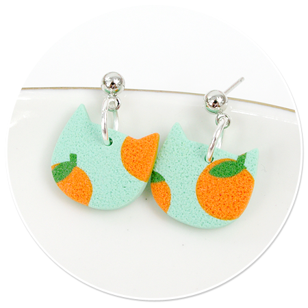 plug-in earrings colorful cats no. 6