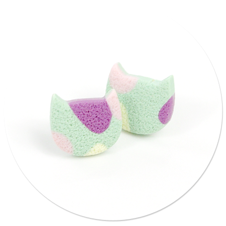 plug-in earrings colorful cats no. 11