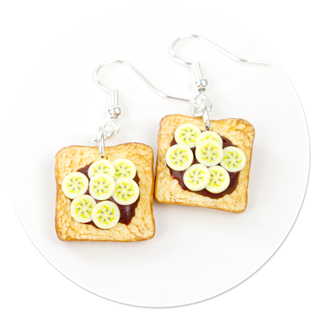earrings toast with chocolate and fruits no. 4