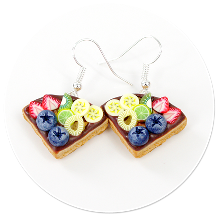 earrings waffles with fruits no. 6