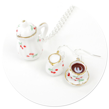 earrings cups and necklace with jug no. 9