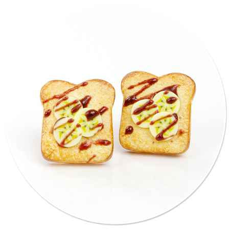 earrings toast with fruits (plug-in) no. 2