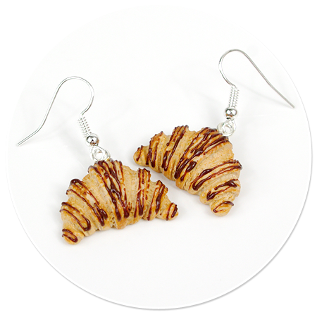 earrings croissants with chocolate no. 2