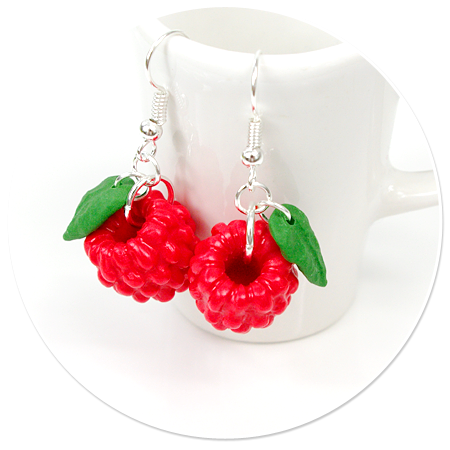 earrings raspberries
