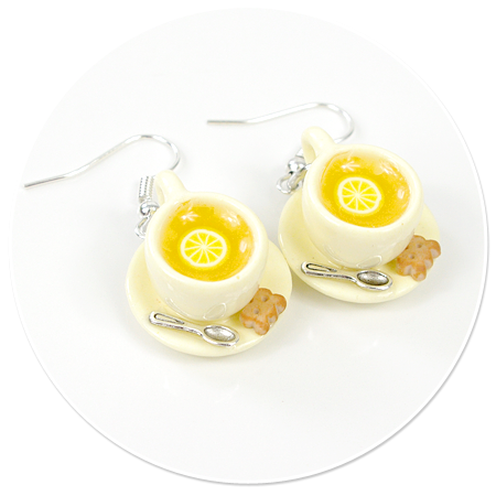 earrings cups with tea no. 6