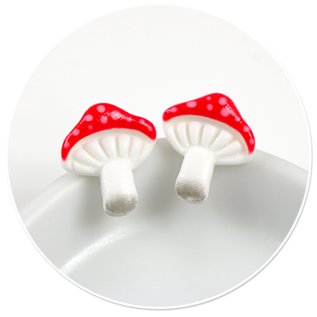 earrings toadstool (plug-in)