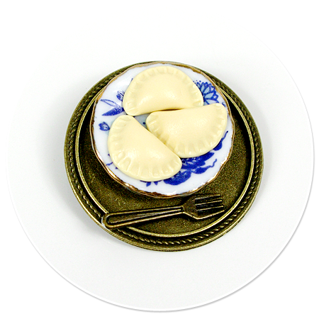 brooch with dumplings