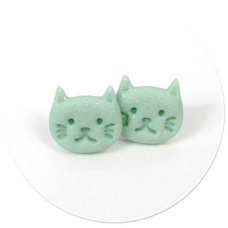 plug-in earrings (cats) no. 33