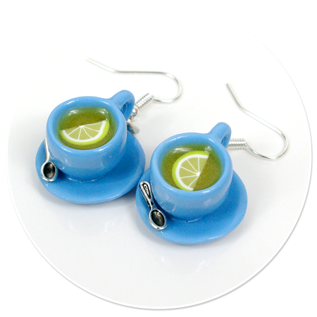 earrings cups with tea no. 4