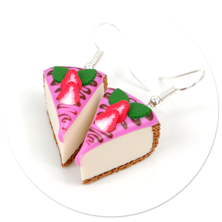 earrings cheese cake (strawberry) no. 3
