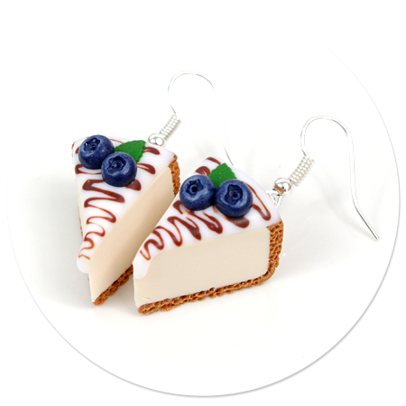 earrings cheese cake (blueberry) no. 2