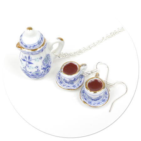 earrings cups and necklace with jug no. 2