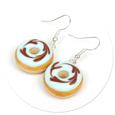 earrings donuts with glaze