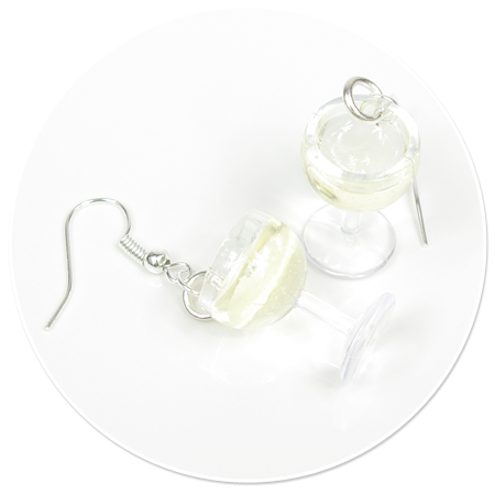 earrings glass with white wine no. 2
