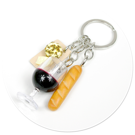 keyring with wine and cheeses no. 6