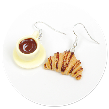 earrings cup and croissant no. 2
