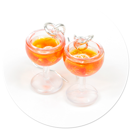 earrings glass with aperol spritz no. 2