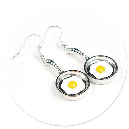 earrings pan (fried egg)