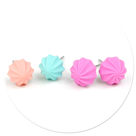 plug-in earrings meringues (set, 2 pairs) no. 7