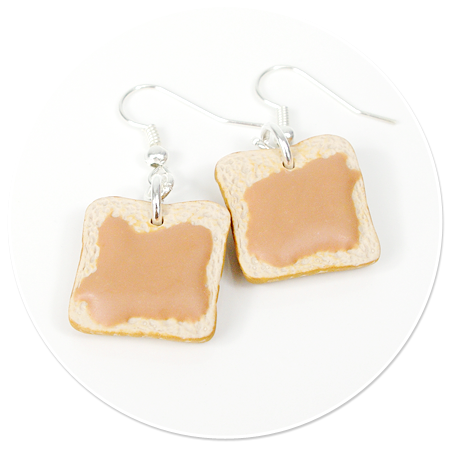 earrings toast with peanut butter