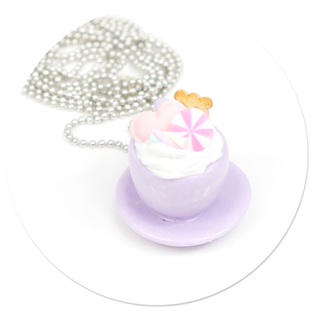 necklace with pastel cup
