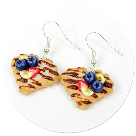 earrings waffles with fruits no. 4