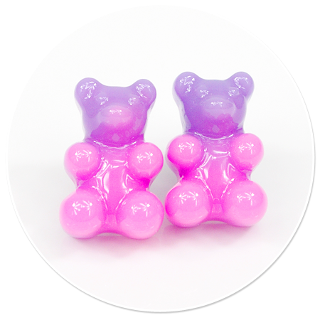 plug-in earrings colorful teddy bear no. 4