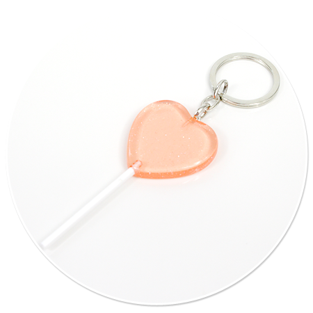 keyring with lollipop heart