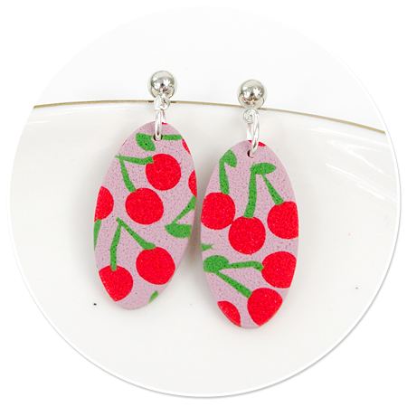 plug-in earrings cherries no. 6