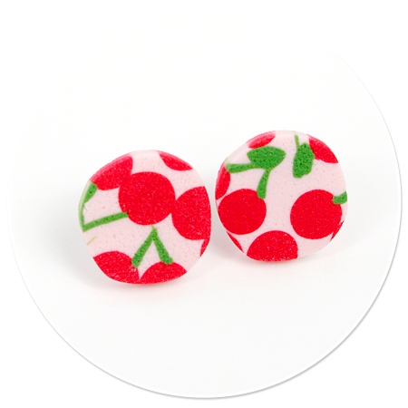 plug-in earrings cherries no. 8