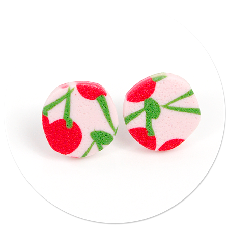 plug-in earrings cherries no. 9