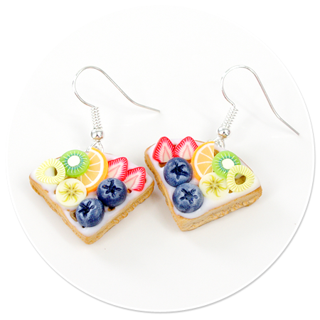 earrings waffles with fruits no. 5