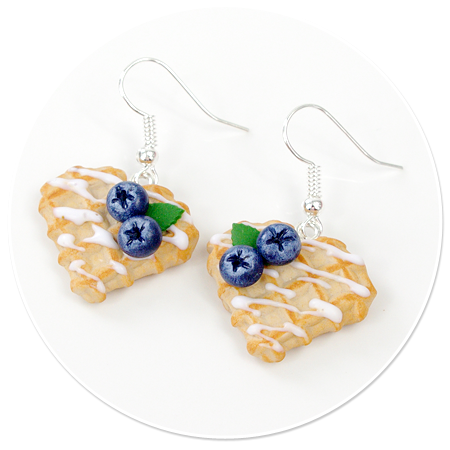 earrings waffles with blueberries no. 3