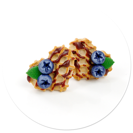 plug-in earrings waffles with friuts no. 10