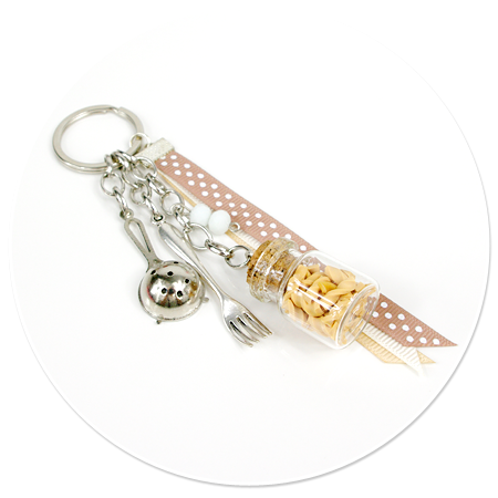 keyring with pasta