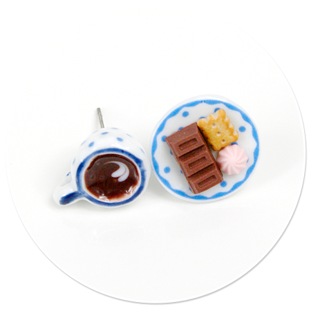 plug-in earrings coffee with sweets no. 4