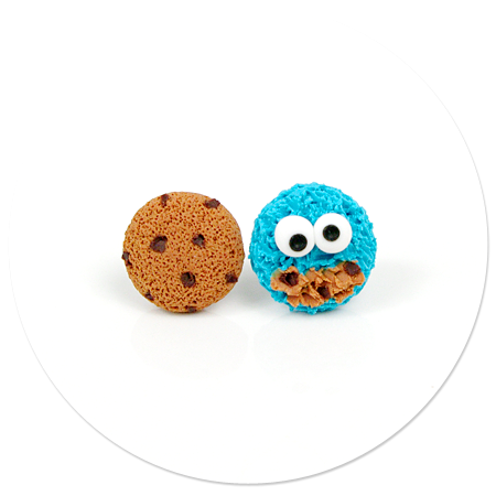 plug-in earrings cookie monster no. 4