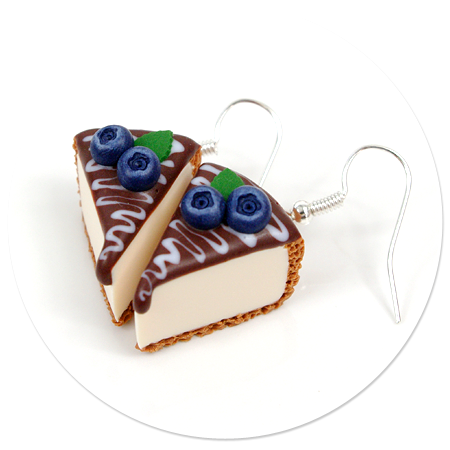 earrings cheese cake (blueberry)