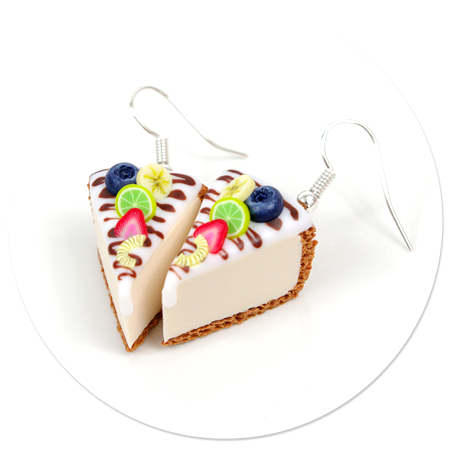 earrings cheese cake (fruits) no. 2