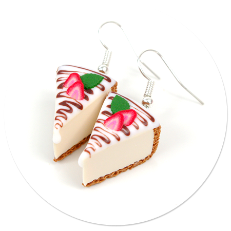 earrings cheese cake (strawberry)